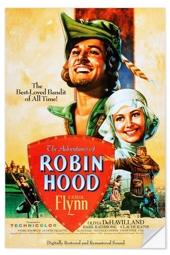 Selvklebende plakat The Adventures of Robin Hood