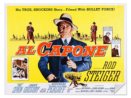 Selvklebende plakat AL CAPONE, Rod Steiger