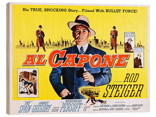 Wood print AL CAPONE, Rod Steiger