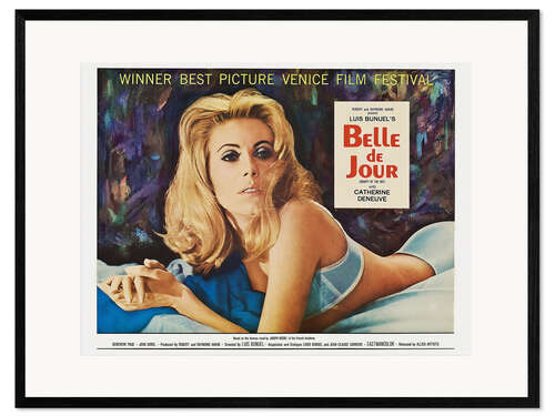 Framed art print BELLE DE JOUR, Catherine Deneuve