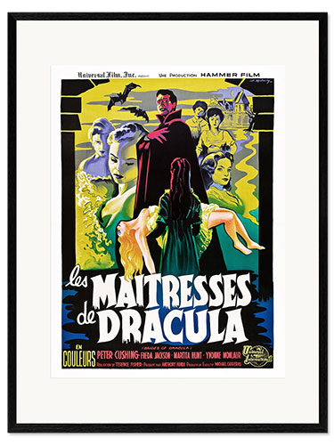 Kunsttryk i ramme The brides of Dracula (Les Maitresses de Dracula), David Peel