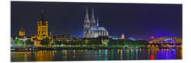 Foam board print Cologne skyline at night