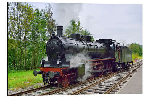 Aluminiumsbilde Old Steam Locomotive in the Black Forest