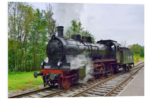 Foam board print Old Steam Locomotive in the Black Forest