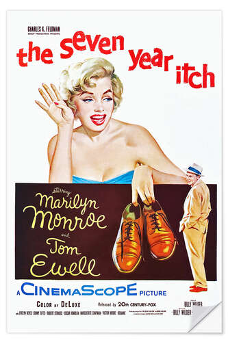 Naklejka na ścianę THE SEVEN YEAR ITCH, Marilyn Monroe, Tom Ewell