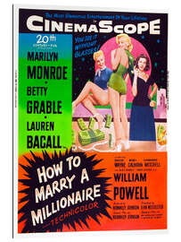 Galleritryck HOW TO MARRY A MILLIONAIRE, Betty Grable, Marilyn Monroe, Lauren Bacall