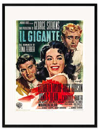 Framed art print GIANT, Rock Hudson, Elizabeth Taylor, James Dean