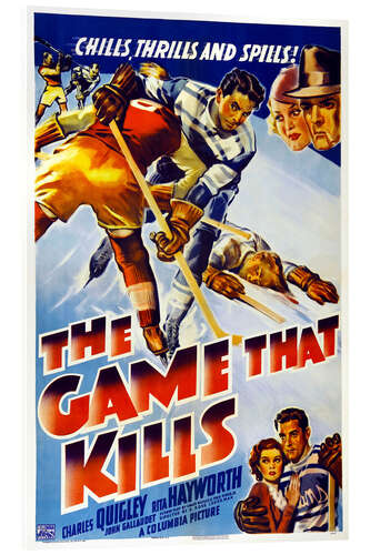 Acrylic print THE GAME THAT KILLS, Charles Quigley, Rita Hayworth