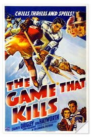 Selvklebende plakat THE GAME THAT KILLS, Charles Quigley, Rita Hayworth