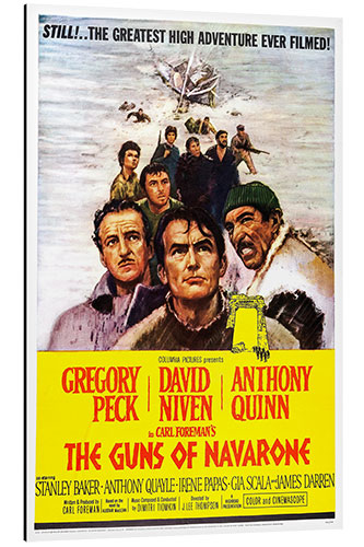 Quadro em alumínio THE GUNS OF NAVARONE, David Niven, Gregory Peck, Anthony Quinn