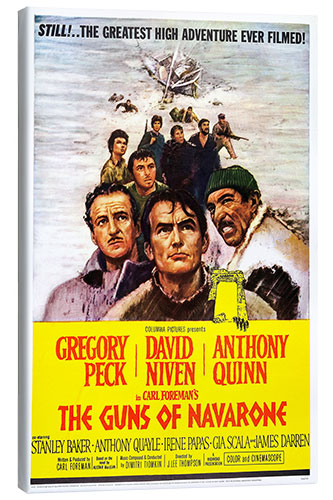 Canvas print THE GUNS OF NAVARONE, David Niven, Gregory Peck, Anthony Quinn