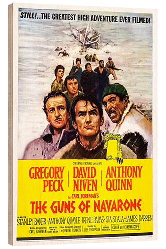 Quadro de madeira THE GUNS OF NAVARONE, David Niven, Gregory Peck, Anthony Quinn