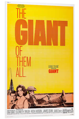 Foam board print GIANT, Rock Hudson, Elizabeth Taylor, James Dean