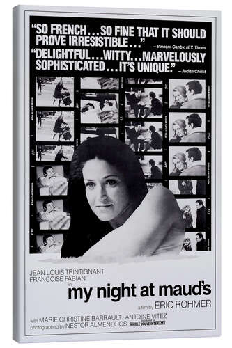 Canvas-taulu MY NIGHT AT MAUD'S, (MA NUIT CHEZ MAUD), Francoise Fabian