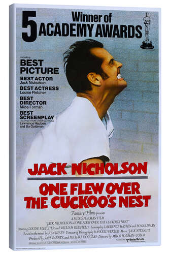 Canvas print One Flew Over the Cuckoos Nest, Jack Nicholson