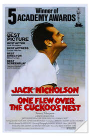 Selvklebende plakat One Flew Over the Cuckoos Nest, Jack Nicholson