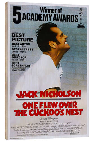 Quadro de madeira One Flew Over the Cuckoos Nest, Jack Nicholson