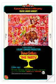 Selvklebende plakat THE PARTY, Claudine Longet, Peter Sellers