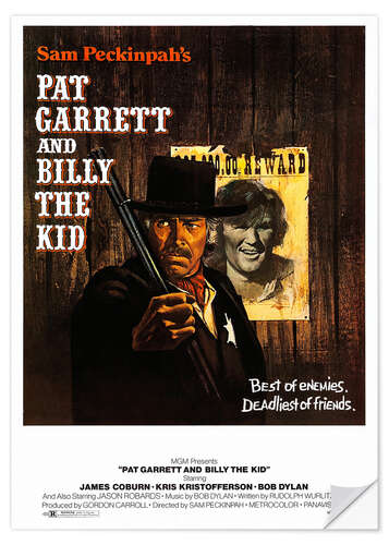 Selvklebende plakat PAT GARRETT AND BILLY THE KID, (PAT GARRETT & BILLY THE KID), James Coburn, Kris Kristofferson