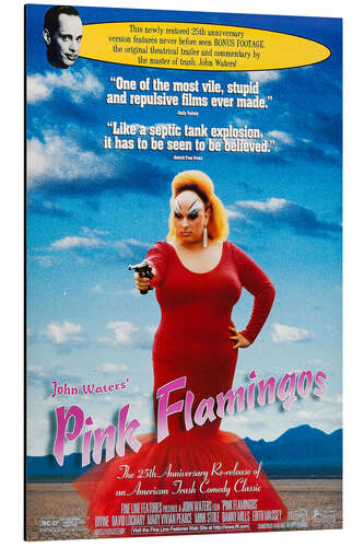 Aluminiumtavla PINK FLAMINGOS, John Waters, Divine