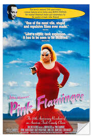 Selvklebende plakat PINK FLAMINGOS, John Waters, Divine