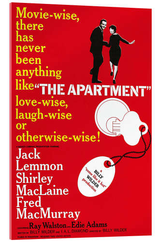 Quadro em acrílico THE APARTMENT, Jack Lemmon, Shirley MacLaine