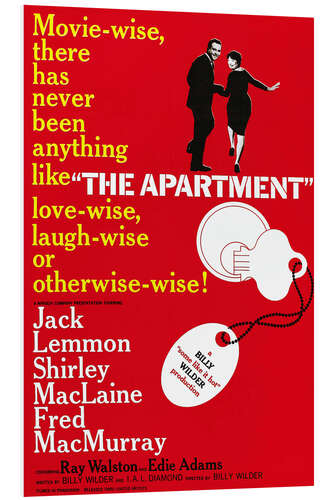 Foam board print THE APARTMENT, Jack Lemmon, Shirley MacLaine