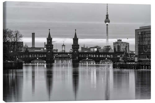 Leinwandbild Oberbaumbrücke Berlin Skyline