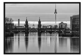 Gerahmter Kunstdruck Oberbaumbrücke Berlin Skyline