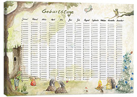 Obraz na płótnie Birthday calendar for kids (German)