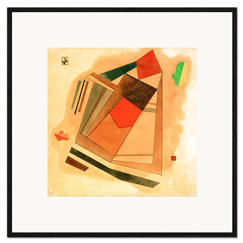 Gerahmter Kunstdruck Rot im Quadrat