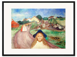 Gerahmter Kunstdruck Straße in Åsgårdstrand