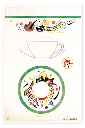 Póster Sketch for a cup and saucer