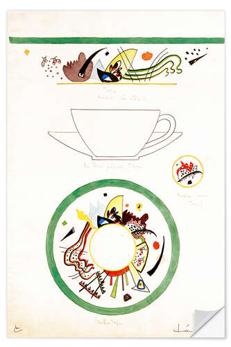 Selvklebende plakat Sketch for a cup and saucer