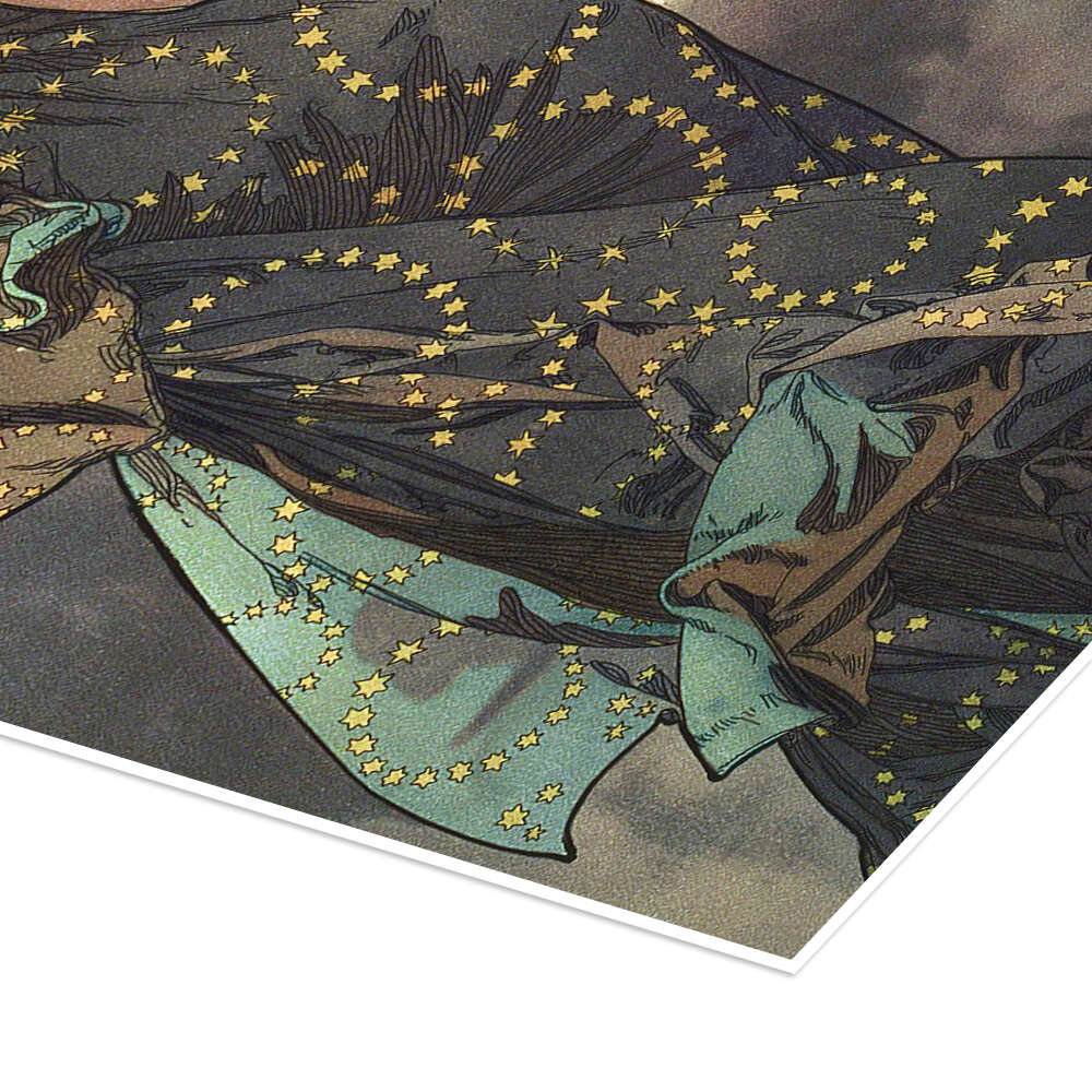 The Moon and the Stars - The Moon print by Alfons Mucha The Moon and the Stars - The Moon print by Alfons Mucha
