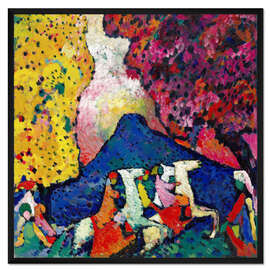 Gerahmter Kunstdruck Blauer Berg