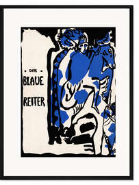 Gerahmter Kunstdruck Umschlag des Almanachs "Der blaue Reiter", ca. 1912