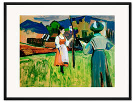 Gerahmter Kunstdruck Murnau - Gabriele Münter beim Malen
