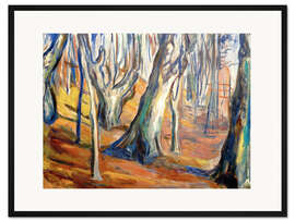 Gerahmter Kunstdruck Herbst (Alte Bäume, Ekely)