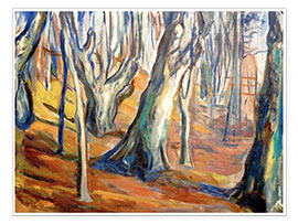 Reprodução  Autumn (Old trees, Ekely) - Edvard Munch