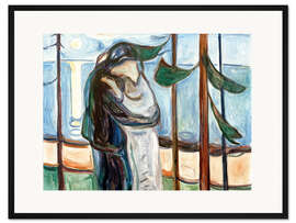 Gerahmter Kunstdruck Kuss am Strand