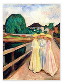 Wandbild  Damen auf der Brücke - Edvard Munch