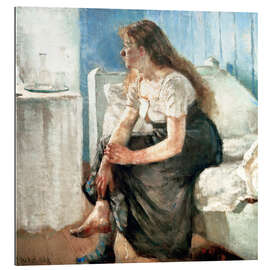 Tableau en plexi-alu Matin (jeune fille assise sur son lit)