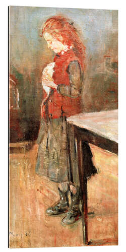 Gallery print Red-Haired Girl with White Rat