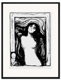 Gerahmter Kunstdruck Madonna s/w