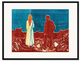 Gerahmter Kunstdruck Zwei Menschen. Die Einsamen III