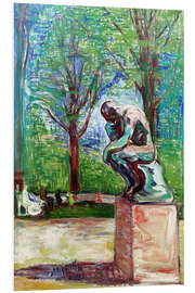 Bilde på skumplate Rodins Tenkeren i Dr. Lindes park - Edvard Munch