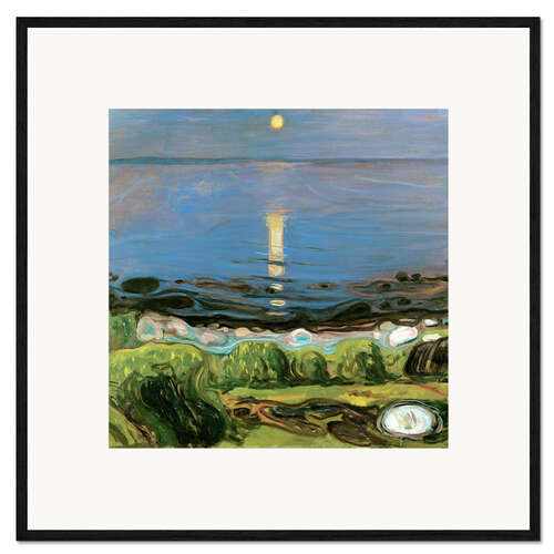 Framed art print Summer night on the beach