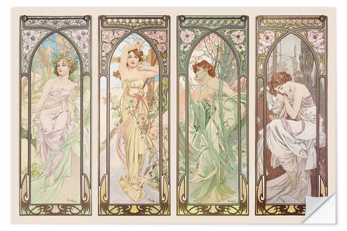 Selvklebende plakat The Four Times of the Day, 1899