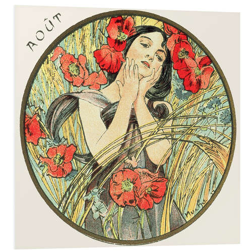 Print på skumplade The Months - August (Août)